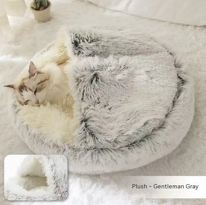 2 In 1 Dog And Cat Bed Pet Winter Bed Round Plush Warm Bed House Soft Long Plush Pets Bed Pet Products Legendary Animal Supply