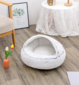 2 In 1 Dog And Cat Bed Pet Winter Bed Round Plush Warm Bed House Soft Long Plush Pets Bed Pet Products Legendary Animal Supply