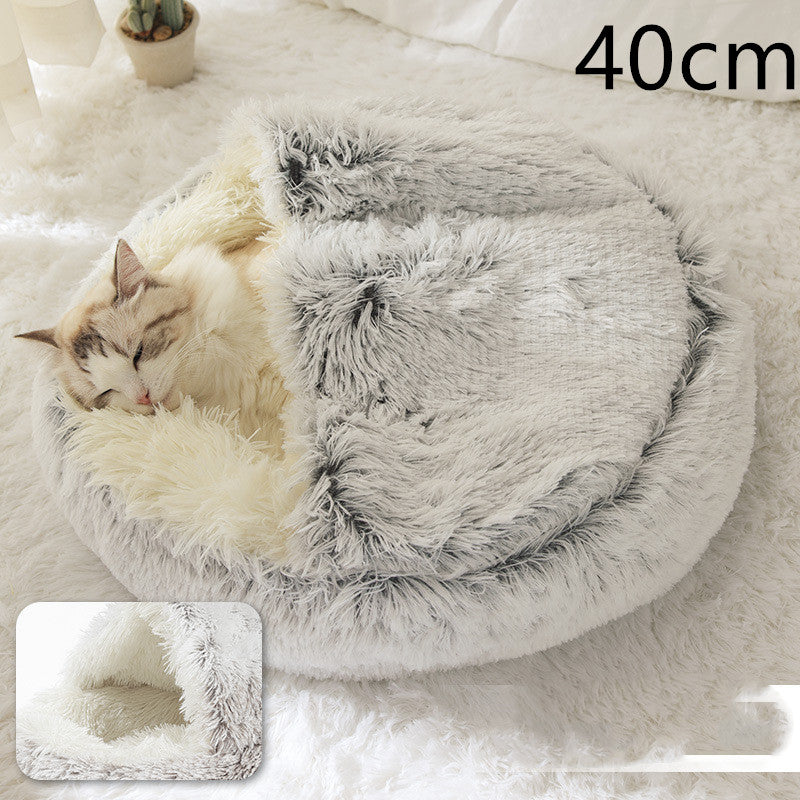 2 In 1 Dog And Cat Bed Pet Winter Bed Round Plush Warm Bed House Soft Long Plush Pets Bed Pet Products Legendary Animal Supply