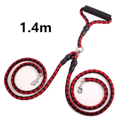 Double-Ended Traction Rope For Walking The Dog Hand-Double-Ended Traction Rope One Plus Two Leash Collar Pet Supplies Dog Collar Legendary Animal Supply
