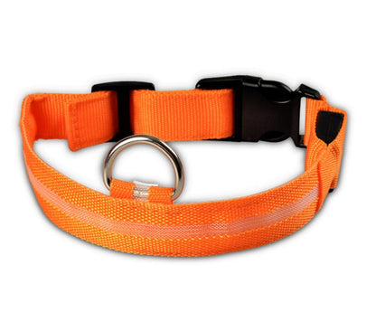 Nylon LED Pet Dog Luminous Collar Night Safety Flashing Glow in Dark Dog Cat Leash Adjustable Pet Supplies Legendary Animal Supply