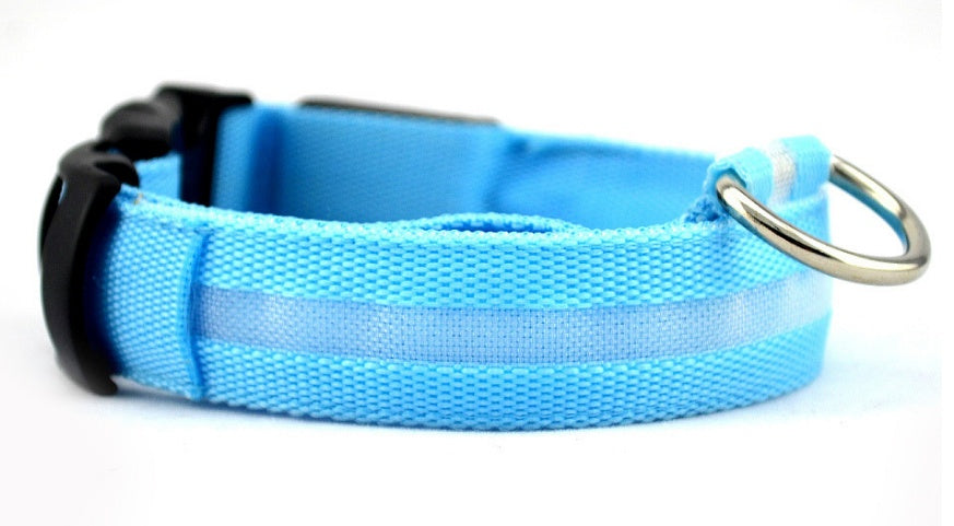 Nylon LED Pet Dog Luminous Collar Night Safety Flashing Glow in Dark Dog Cat Leash Adjustable Pet Supplies Legendary Animal Supply