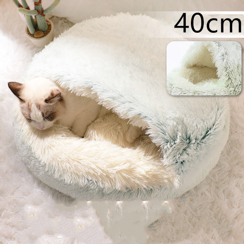 2 In 1 Dog And Cat Bed Pet Winter Bed Round Plush Warm Bed House Soft Long Plush Pets Bed Pet Products Legendary Animal Supply