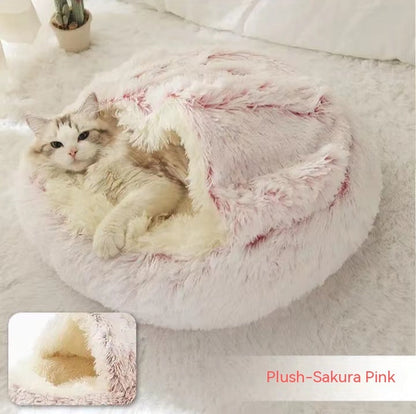 2 In 1 Dog And Cat Bed Pet Winter Bed Round Plush Warm Bed House Soft Long Plush Pets Bed Pet Products Legendary Animal Supply