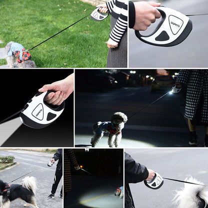 Pet Dog Automatic Retractable Fiber Leash Night Safety LED Shining Automatic Stretching Dog Hand Holding Rope Pet Supplies Legendary Animal Supply