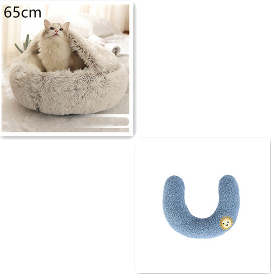 2 In 1 Dog And Cat Bed Pet Winter Bed Round Plush Warm Bed House Soft Long Plush Pets Bed Pet Products Legendary Animal Supply
