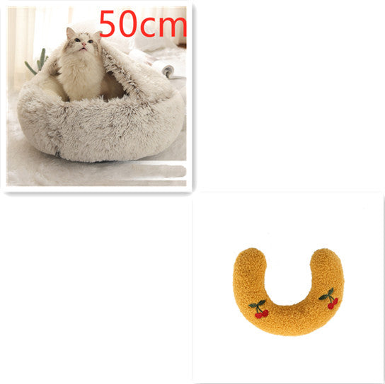 2 In 1 Dog And Cat Bed Pet Winter Bed Round Plush Warm Bed House Soft Long Plush Pets Bed Pet Products Legendary Animal Supply