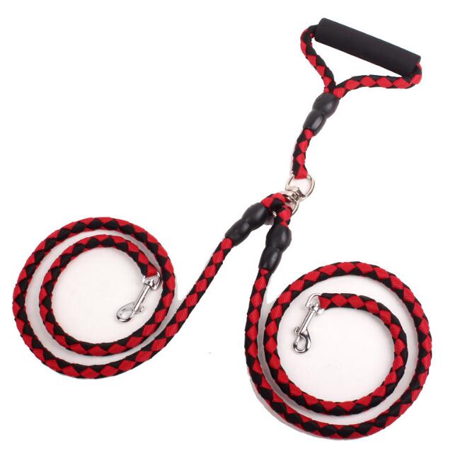 Double-Ended Traction Rope For Walking The Dog Hand-Double-Ended Traction Rope One Plus Two Leash Collar Pet Supplies Dog Collar Legendary Animal Supply