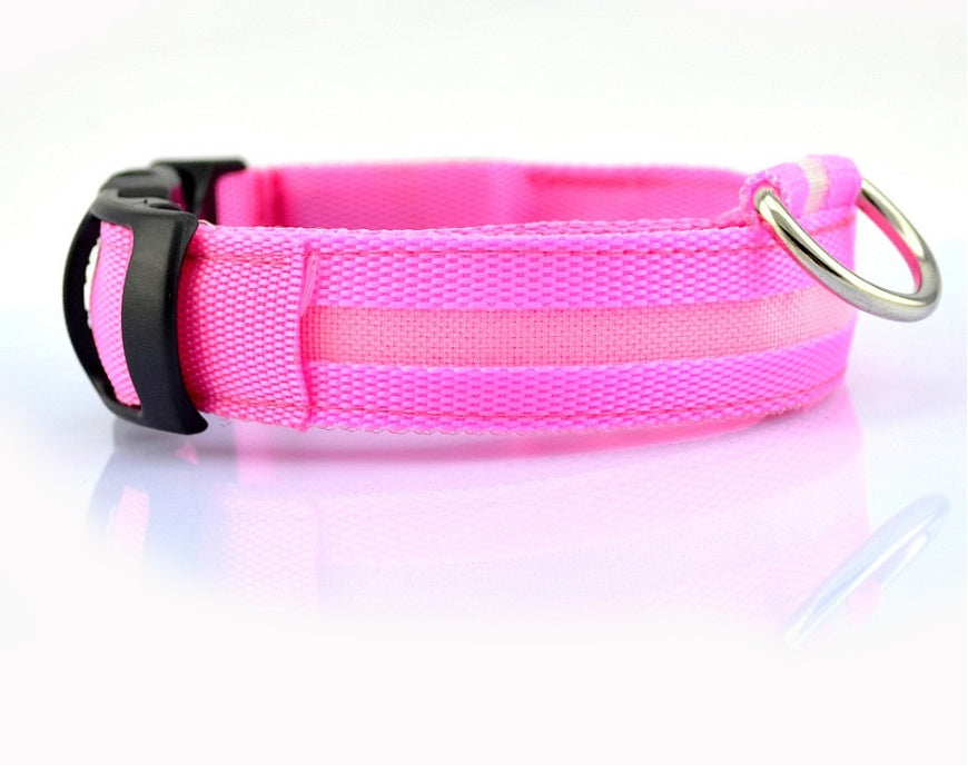 Nylon LED Pet Dog Luminous Collar Night Safety Flashing Glow in Dark Dog Cat Leash Adjustable Pet Supplies Legendary Animal Supply