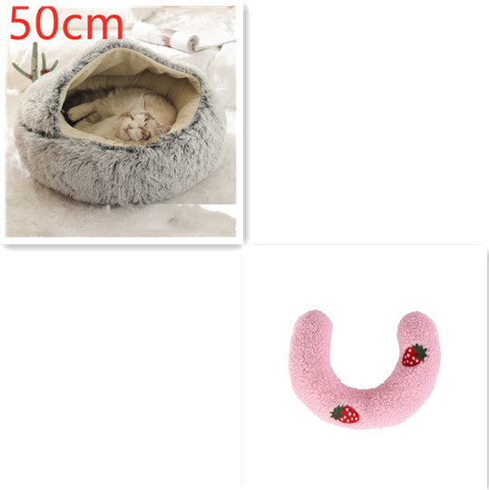 2 In 1 Dog And Cat Bed Pet Winter Bed Round Plush Warm Bed House Soft Long Plush Pets Bed Pet Products Legendary Animal Supply