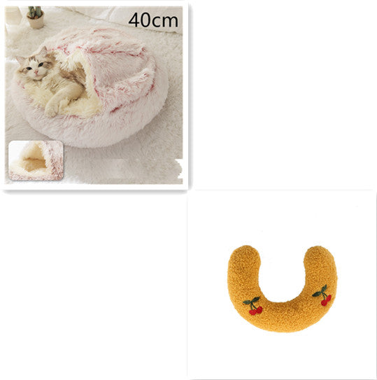 2 In 1 Dog And Cat Bed Pet Winter Bed Round Plush Warm Bed House Soft Long Plush Pets Bed Pet Products Legendary Animal Supply