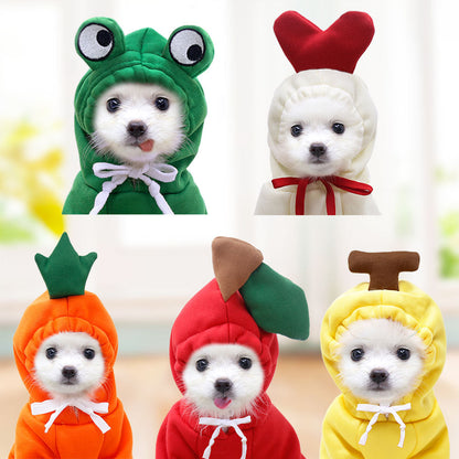 Cute Fruit Dog Clothes For Small Dogs Hoodies Winter Warm Fleece Pet Clothing Puppy Cat Costume Coat For French Chihuahua Outfit Legendary Animal Supply