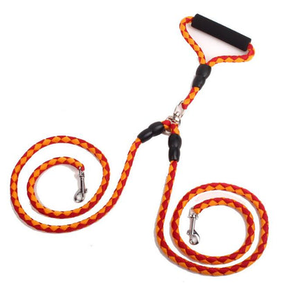 Double-Ended Traction Rope For Walking The Dog Hand-Double-Ended Traction Rope One Plus Two Leash Collar Pet Supplies Dog Collar Legendary Animal Supply