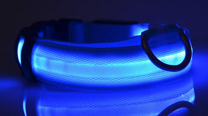 Nylon LED Pet Dog Luminous Collar Night Safety Flashing Glow in Dark Dog Cat Leash Adjustable Pet Supplies Legendary Animal Supply