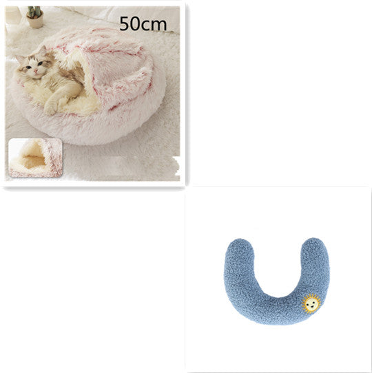 2 In 1 Dog And Cat Bed Pet Winter Bed Round Plush Warm Bed House Soft Long Plush Pets Bed Pet Products Legendary Animal Supply