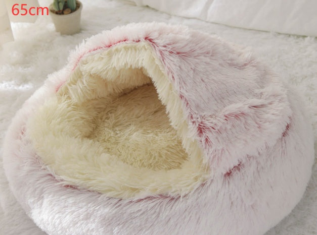 2 In 1 Dog And Cat Bed Pet Winter Bed Round Plush Warm Bed House Soft Long Plush Pets Bed Pet Products Legendary Animal Supply
