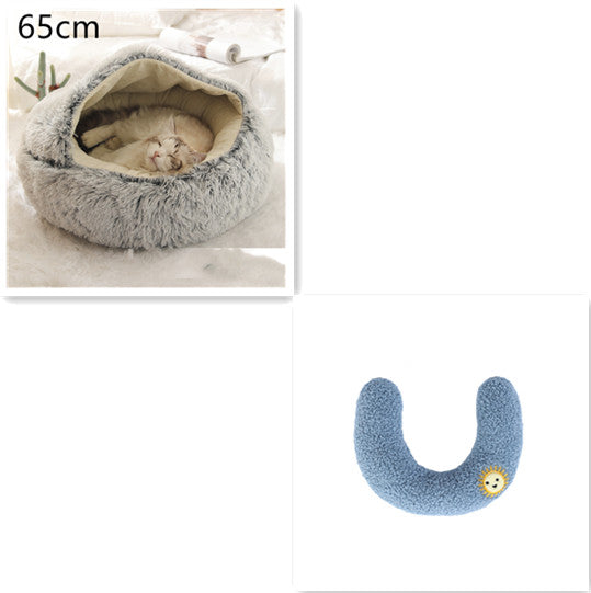 2 In 1 Dog And Cat Bed Pet Winter Bed Round Plush Warm Bed House Soft Long Plush Pets Bed Pet Products Legendary Animal Supply