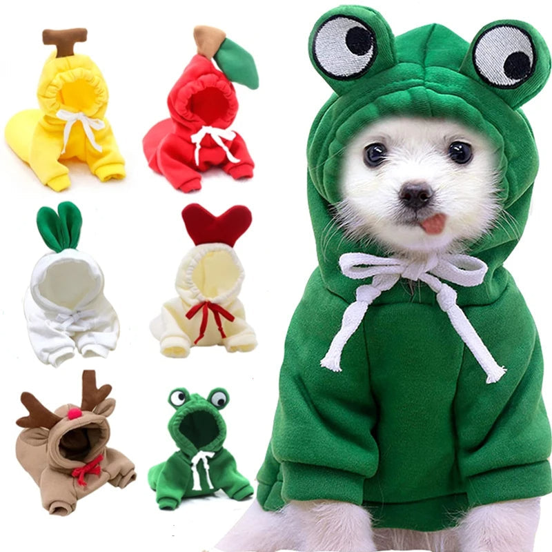 Cute Fruit Dog Clothes For Small Dogs Hoodies Winter Warm Fleece Pet Clothing Puppy Cat Costume Coat For French Chihuahua Outfit Legendary Animal Supply