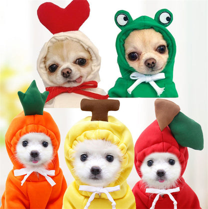 Cute Fruit Dog Clothes For Small Dogs Hoodies Winter Warm Fleece Pet Clothing Puppy Cat Costume Coat For French Chihuahua Outfit Legendary Animal Supply