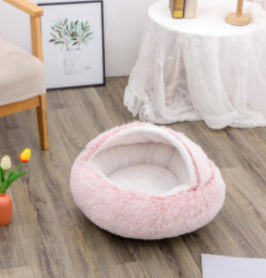 2 In 1 Dog And Cat Bed Pet Winter Bed Round Plush Warm Bed House Soft Long Plush Pets Bed Pet Products Legendary Animal Supply