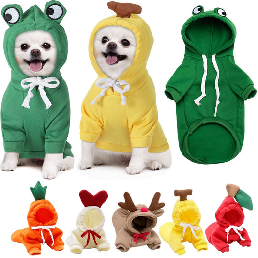 Cute Fruit Dog Clothes For Small Dogs Hoodies Winter Warm Fleece Pet Clothing Puppy Cat Costume Coat For French Chihuahua Outfit Legendary Animal Supply