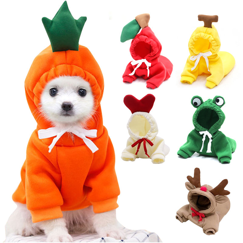 Cute Fruit Dog Clothes For Small Dogs Hoodies Winter Warm Fleece Pet Clothing Puppy Cat Costume Coat For French Chihuahua Outfit Legendary Animal Supply