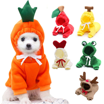 Cute Fruit Dog Clothes For Small Dogs Hoodies Winter Warm Fleece Pet Clothing Puppy Cat Costume Coat For French Chihuahua Outfit Legendary Animal Supply