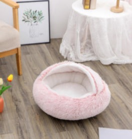2 In 1 Dog And Cat Bed Pet Winter Bed Round Plush Warm Bed House Soft Long Plush Pets Bed Pet Products Legendary Animal Supply