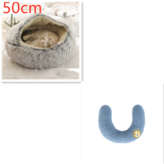 2 In 1 Dog And Cat Bed Pet Winter Bed Round Plush Warm Bed House Soft Long Plush Pets Bed Pet Products Legendary Animal Supply
