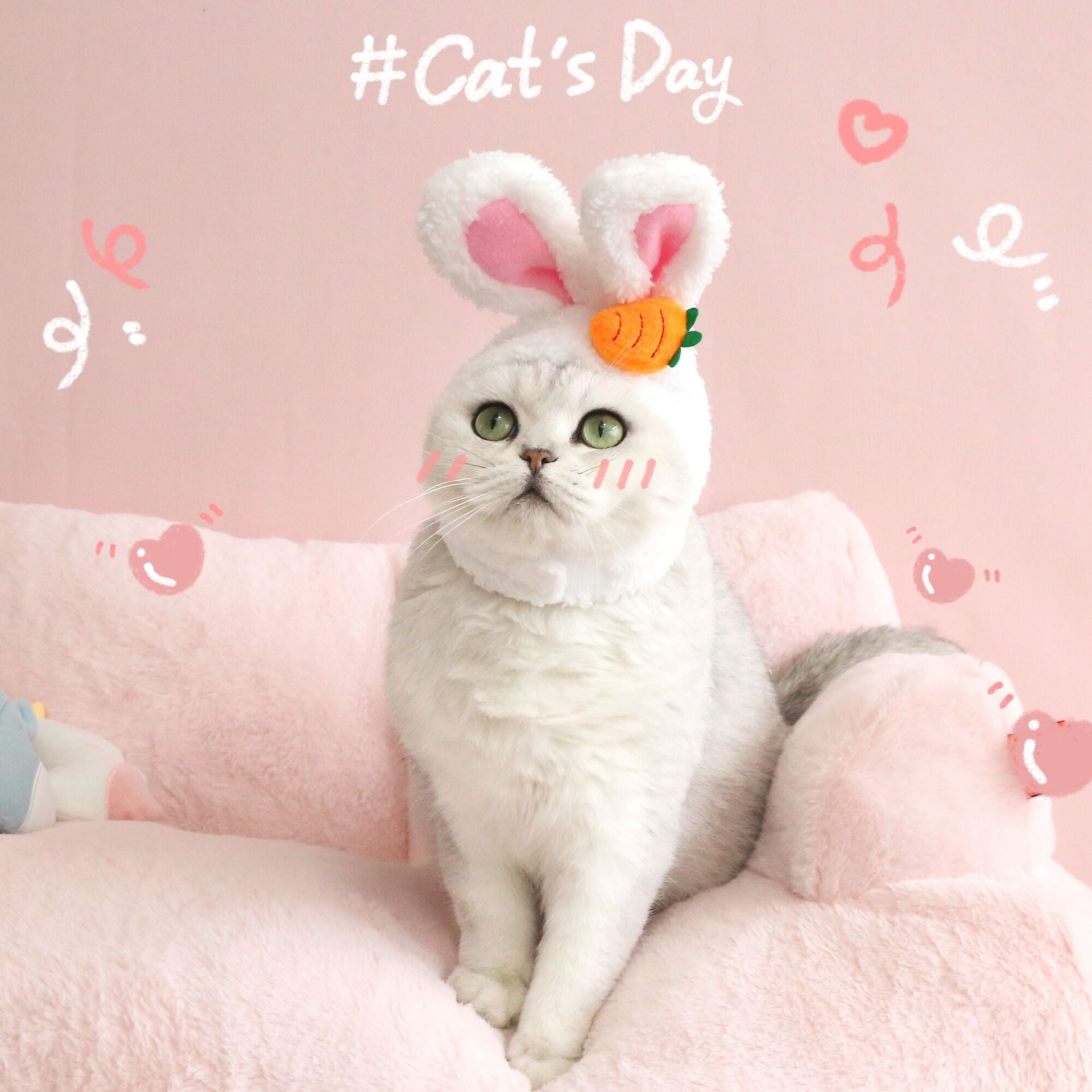 Plush Cartoon Cat Dog Rabbit Ears Cute Easter Decoration Hat Head Cover Pets Products Legendary Animal Supply